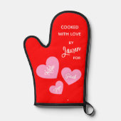 Personalisiert mit Liebe gekocht Ofenhandschuh (Vorderseite)