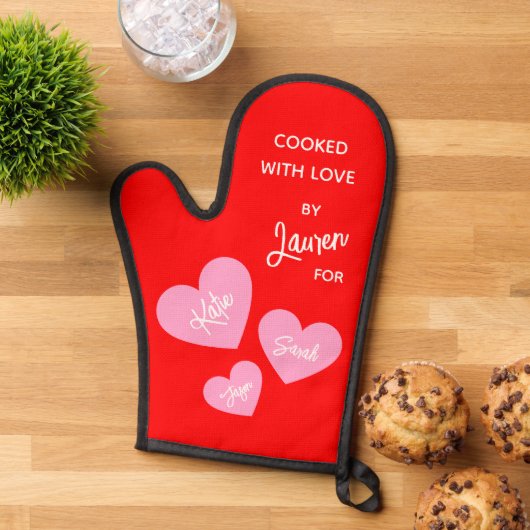 Personalisiert mit Liebe gekocht Ofenhandschuh (Oben unten)