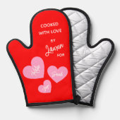 Personalisiert mit Liebe gekocht Ofenhandschuh (Vorderseite/Rückseite)