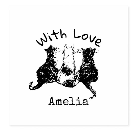 Personalisiert mit Liebe Katzenselbstfärbende Brie Permastempel