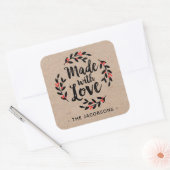 Personalisiert mit Liebe-Kraft-Aufkleber Quadratischer Aufkleber (Umschlag)