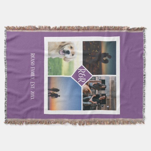 Personalisiert Mit Monogramm 4 Fotomaterial Decke (Vorderseite)