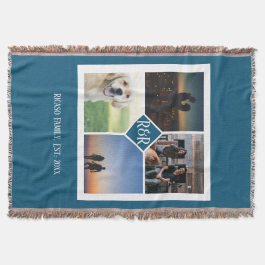 Personalisiert Mit Monogramm 4 Fotomaterial Decke (Vorderseite)