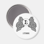 Personalisiert Mit Monogramm Angel Wings Magnet (Vorderseite/Rückseite)