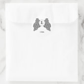 Personalisiert Mit Monogramm Angel Wings Runder Aufkleber (Tasche)