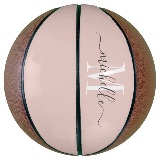 Personalisiert Mit Monogramm Rosa Basketball (Vertikal)
