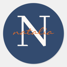 personalisiert mit Monogramm Runder Aufkleber