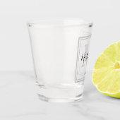 Personalisiert Mit Monogramm Schwarz & Grau Schnapsglas (Links)