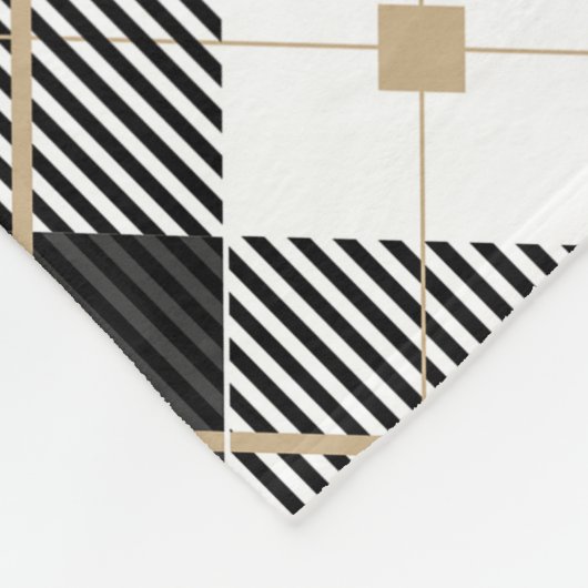Personalisiert Mit Monogramm Schwarz-weiße Gold Ka Fleecedecke (Ecke)
