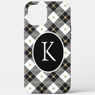 Personalisiert Mit Monogramm Schwarz-weißes Gold K Case-Mate iPhone Hülle