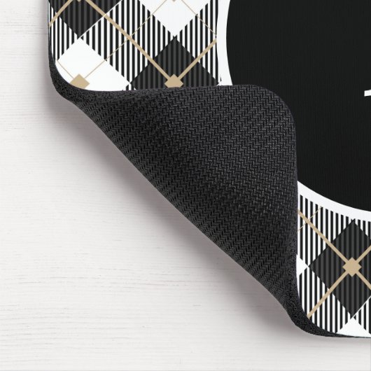 Personalisiert Mit Monogramm Schwarz-weißes Gold K Mousepad (Ecke)