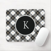 Personalisiert Mit Monogramm Schwarz-weißes Gold K Mousepad (Mit Mouse)