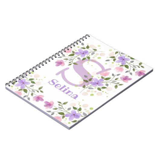 Personalisiert mit Monogramm und Name Notizblock (Linke Seite)