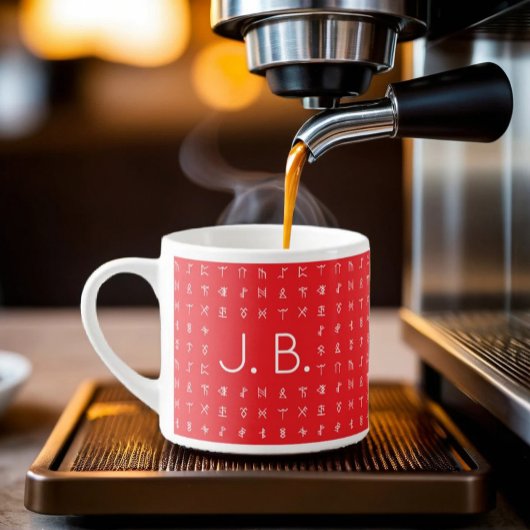 Personalisiert mit Monogramm und Runensymbol Espressotasse
