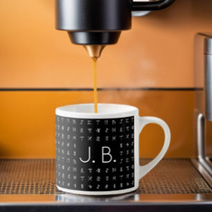 Personalisiert mit Monogramm und Runensymbol Espressotasse