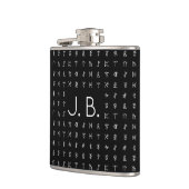 Personalisiert mit Monogramm und Runensymbolen Flachmann (Links)