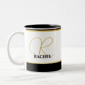 Personalisiert Mit Monogramm Zweifarbige Tasse (Links)