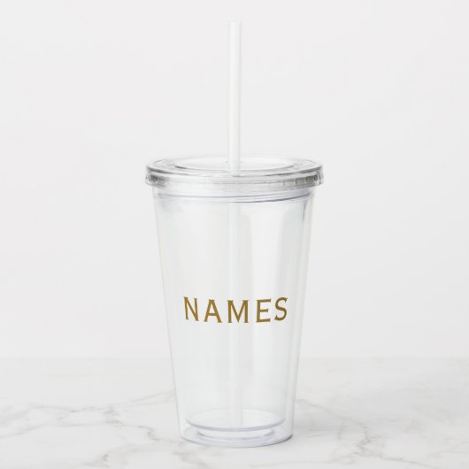 Personalisiert mit Nachnamen oder Spitznamen darau Acryltrinkbecher (Vorderseite)