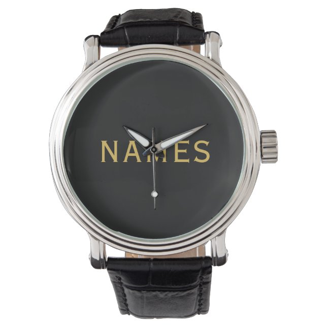 Personalisiert mit Nachnamen oder Spitznamen darau Armbanduhr (Vorderseite)