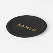 Personalisiert mit Nachnamen oder Spitznamen darau Pappteller (Schrägansicht)