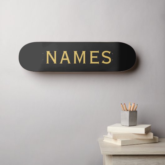 Personalisiert mit Nachnamen oder Spitznamen darau Skateboard (Wandkunst (Horz))