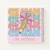 Personalisiert mit Name 4. Klasse Lehrer Custom Notizblock (Rückseite)