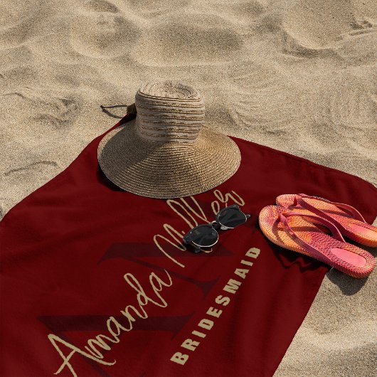 Personalisiert mit Name Black Gold Modern Monogram Strandtuch