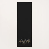 Personalisiert mit Name Black Gold Modern Monogram Yogamatte (Rückseite)