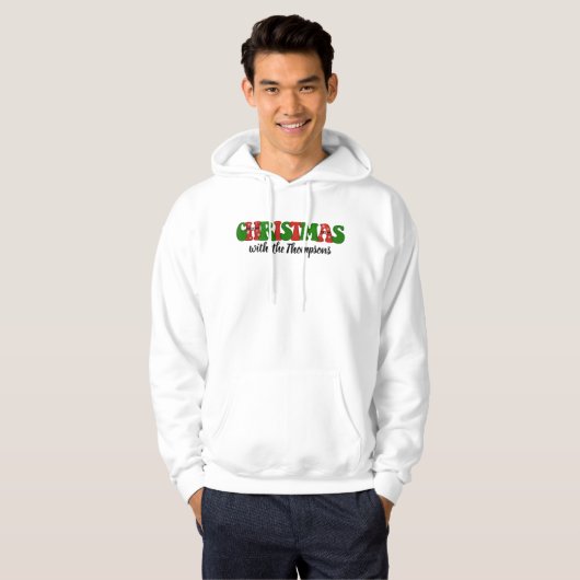 Personalisiert mit Name Family Christmas Matching Hoodie (Vorne ganz)