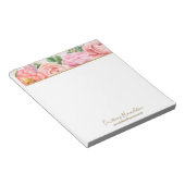 Personalisiert mit Name Floral Pink Roses Notizblock (angewinkelt)