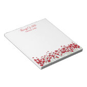 Personalisiert mit Name Floral Red Poppies Notizblock (angewinkelt)
