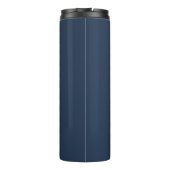 Personalisiert mit Name Navy Blue Gold Monogram Thermosbecher (Rückseite)