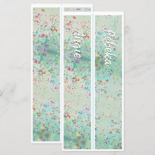 Personalisiert mit Name Paint Splash zwei Lesezeic (Vorne/Hinten)