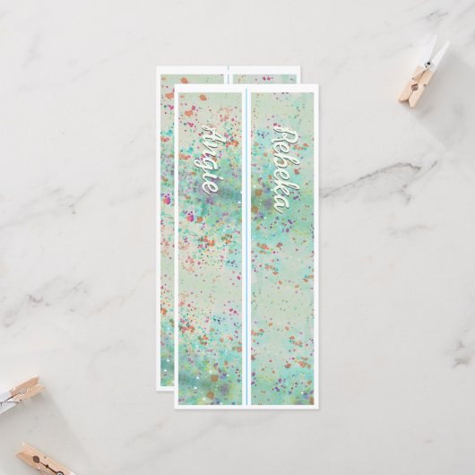 Personalisiert mit Name Paint Splash zwei Lesezeic (Vorderseite/Rückseite Beispiel)