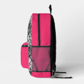 Personalisiert mit Name Pink Floral Rucksack (Rechts)
