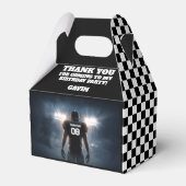 Personalisiert mit Name Retro Football Party Geschenkschachtel (Vorderseite)