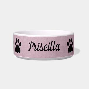Personalisiert mit Name   Rosa mit Paws Cat Napf