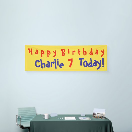 Personalisiert mit Name und Alter. Party des Kinde Banner (Messeveranstaltung)