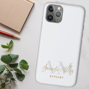 Personalisiert mit Name White Gold Modernes Monogr Galaxy S5 Cover