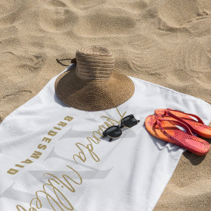 Personalisiert mit Name White Gold Modernes Monogr Strandtuch