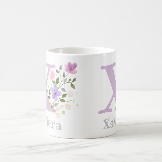 Personalisiert mit Name Xaviera und Erste Initiale Kaffeetasse (Mittel)