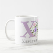 Personalisiert mit Name Xaviera und Erste Initiale Kaffeetasse (Links)