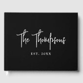 Personalisiert mit Namen Elegantes Kalligraphieskr Gästebuch (Vorderseite)