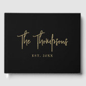 Personalisiert mit Namen Elegantes Kalligraphieskr Gästebuch (Vorderseite)