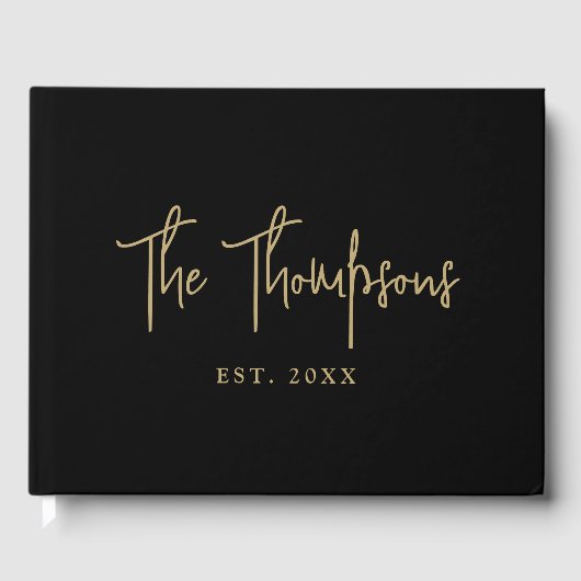 Personalisiert mit Namen Elegantes Kalligraphieskr Gästebuch (Vorderseite)
