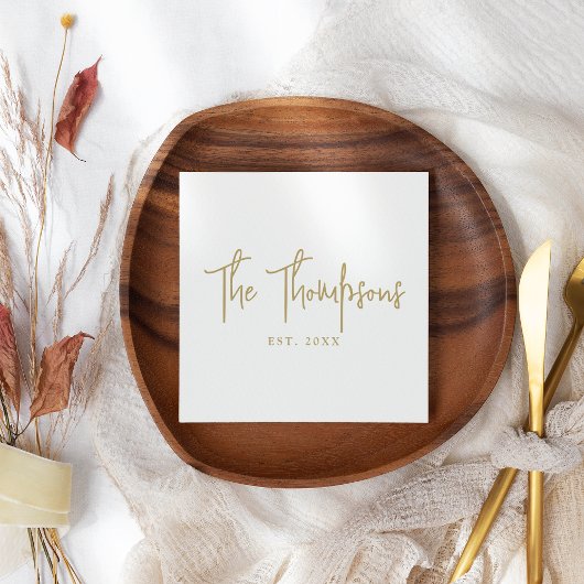 Personalisiert mit Namen Elegantes Kalligraphieskr Serviette