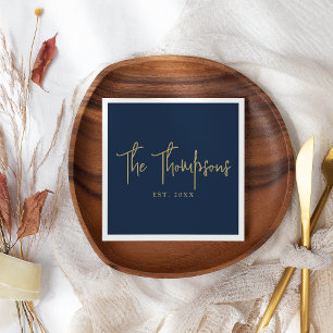 Personalisiert mit Namen Elegantes Kalligraphieskr Serviette