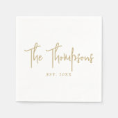 Personalisiert mit Namen Elegantes Kalligraphieskr Serviette (Vorderseite)