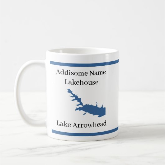 Personalisiert mit Namen Lake Arrowhead Map Kaffeetasse (Links)