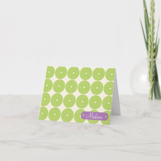 Personalisiert mit Namen Spring Green Circles (Vorderseite)